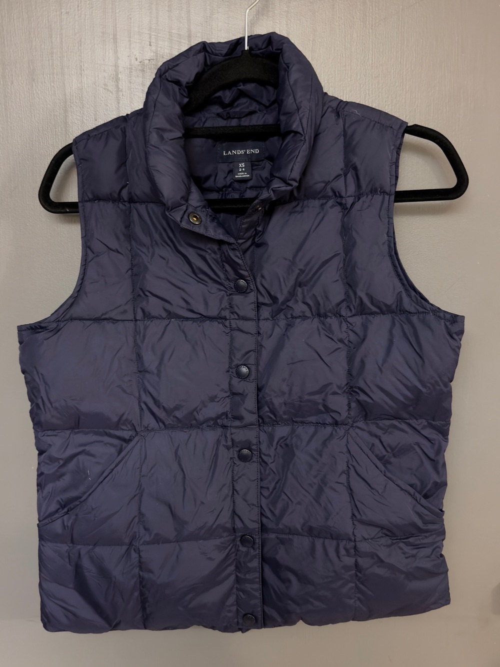 Lands' End Dark Navy Quilted Puffer Vest
